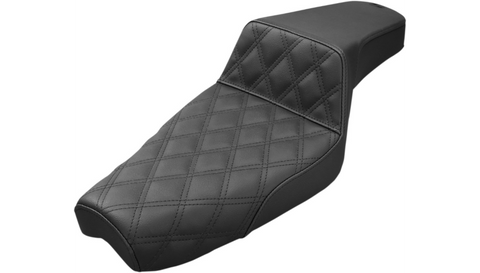 Saddlemen Step-Up 2-Up Seat for 1979-03 Harley Sportster models - Black/Front Lattice Stitched - 879-03-172