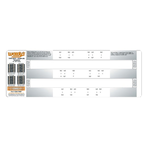 Woodys Studding Template for 14In / 15In Wide Single-Ply Tracks 252S-TEMP