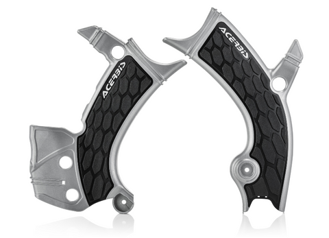 Acerbis X-Grip Frame Guards for Yamaha WR/YZ - Silver/Black - 2689411015