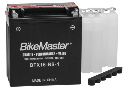 Bike Master Performance+ Maintenance Free Battery - 12 Volts - BTX16-BS-1