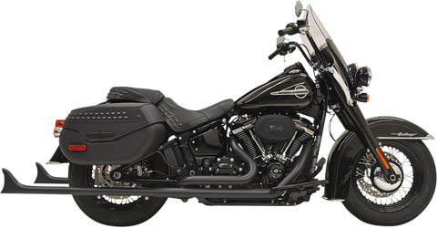 Bassani Fishtail True Dual Exhaust System for 2018-22 Harley Softail Heritage Classic - 36inch/Black - 1S76EB36
