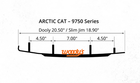 Woodys Dooly Wear Bar for Arctic Cat Models - 8 Inch Carbide - DA8-9750
