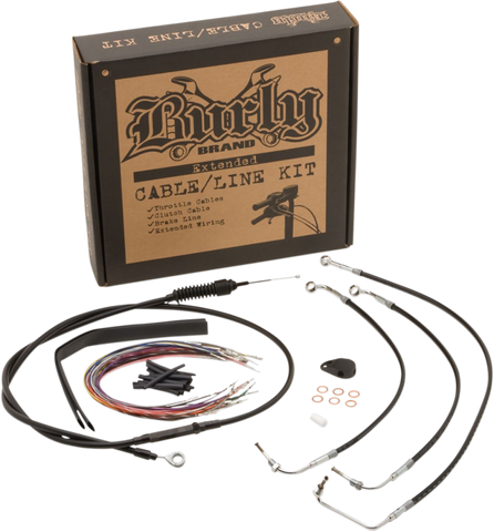 Burly Brand Black Vinyl Cable and Brake Line Kit for 2017-18 Harley FLH - B30-1234