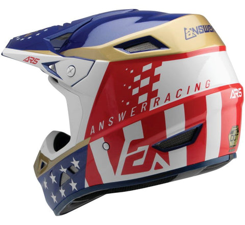 Answer Racing AR5 Rally Motocross Helmet - Red/White/Blue