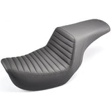 Saddlemen Step-Up 2-Up Seat for 2006-17 Harley Dyna models - Black/Tuck and Roll - 806-04-171