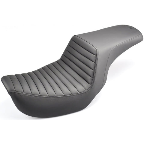 Saddlemen Step-Up 2-Up Seat for 2006-17 Harley Dyna models - Black/Tuck and Roll - 806-04-171