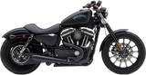 Cobra USA El Diablo 2-into-1 Exhaust for 2007-13 Harley XL Models - 4 Inch/Black - 6472B