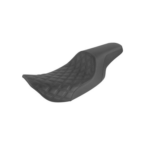 Saddlemen Profiler 2-Up Low Profile Seat for 1997-07 Harley Road King models - Black/Driver Lattice Stitched - 897-06-149