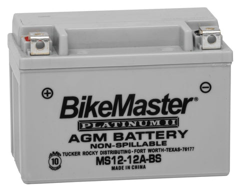 BikeMaster AGM Platinum II Battery - 12 Volt - MS12-12A-BS