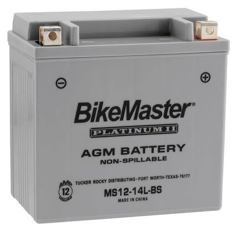 BikeMaster AGM Platinum II Battery - 12 Volt - MS12-14L-BS