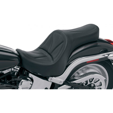 Saddlemen King 2-Up Seat for 2000-07 Harley Softail Deuce - Black/Smooth Stitched - 825HFJ