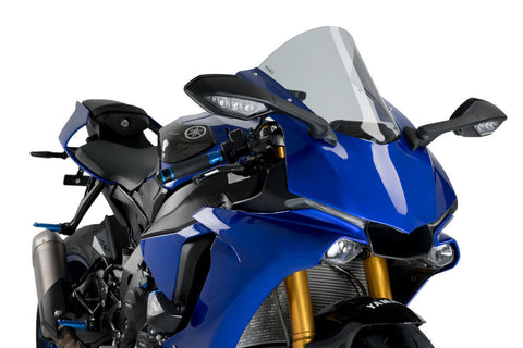Puig R-Racer Windscreen for 2015-19 Yamaha YZF-R1 - Smoke - 3632H
