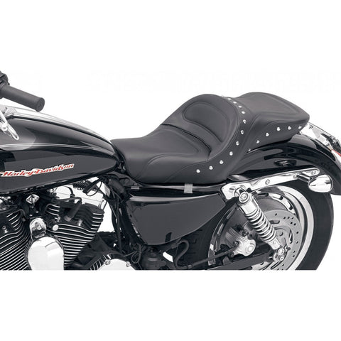 Saddlemen Explorer Special 2-Up Seat for 2004-20 Harley Sportster models - Black/Studded - 807-03-039