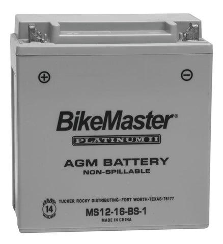 BikeMaster AGM Platinum II Battery - 12 Volt - MS12-16-BS-1