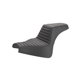 Saddlemen Step-Up 2-Up Seat for 2018-22 Harley Softail Fat Bob - Black/Tuck and Roll with Rear Lattice Stich - 818-28-176
