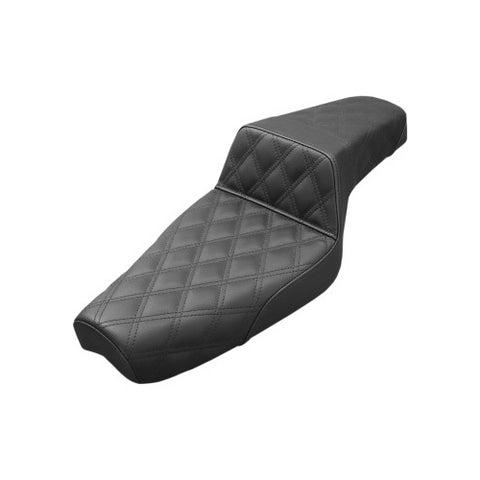 Saddlemen Step-Up 2-Up Seat for 1979-03 Harley Sportster models - Black/Lattice Stitched - 879-03-175