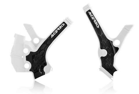 Acerbis X-Grip Frame Guards for 2018-21 Yamaha YZ65 - Black/White - 2736381007