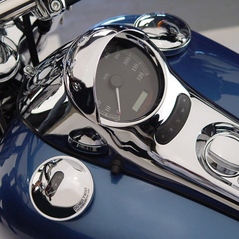National Cycle N7840 - Speedometer Cowl for Harley-Davidson - Half-Mooned Visor - Chrome
