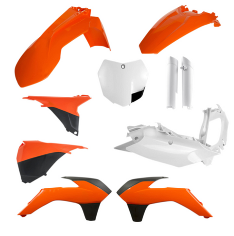 Acerbis Full Body Plastics Kit for 2013-14 KTM SX / SX-F / XC / XC-F models - Orange/White/Black - 2449585226