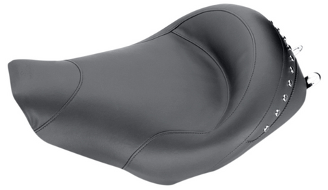Mustang Standard Touring Solo Seat for 1997-07 Harley Road King models - Black Pearl-Studs - 75578