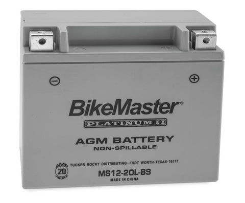 BikeMaster AGM Platinum II Battery - 12 Volt - MS12-20L-BS