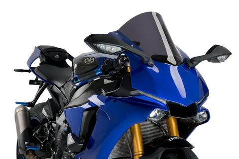 Puig R-Racer Windscreen for 2015-19 Yamaha YZF-R1 - Dark Smoke - 3632F