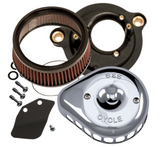 S&S Mini Stealth Mini-Teardrop Air Cleaner Kit for 2017-22 Harley M8 models - Chrome - 170-0435C