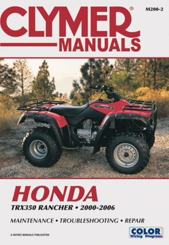 Clymer M2002 Service & Repair Manual for 2000-2006 Honda TRX350 Rancher