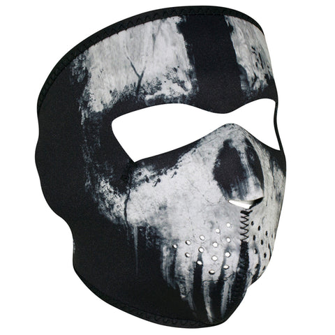 ZANHeadgear Neoprene Full Face Mask - Skull Ghost - WNFM409