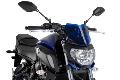 Puig New Generation Sport Windscreen for Yamaha MT-07 - Blue - 9666A
