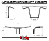 Burly Brand B28-338 - 14 inch Narrow Bottom Ape Hanger Handlebar - Chrome