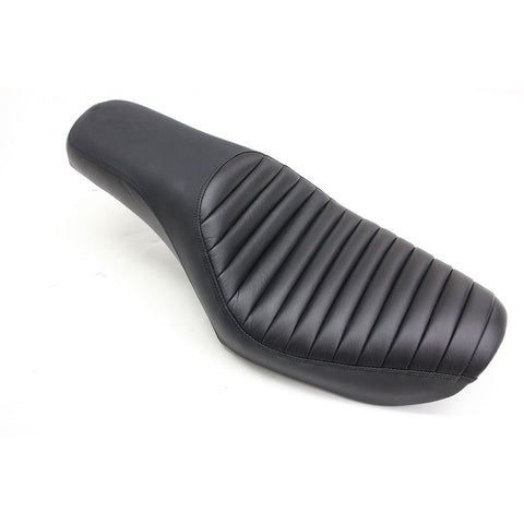 Saddlemen Profiler 2-Up Low Profile Seat for 2004-05 Harley Dyna Super Glide / Low Rider models - Black/Tuck and Roll - 804-04-148