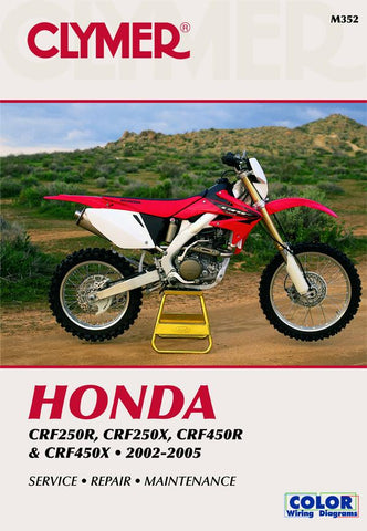 Clymer M352 Service Manual for 2002-05 Honda CRF250R, CRF250X, CRF450R and CRF45