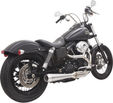 Bassani Road Rage Type III Exhaust System for 1991-17 Harley Dyna models - Raw Stainless Steel - 1D1SS