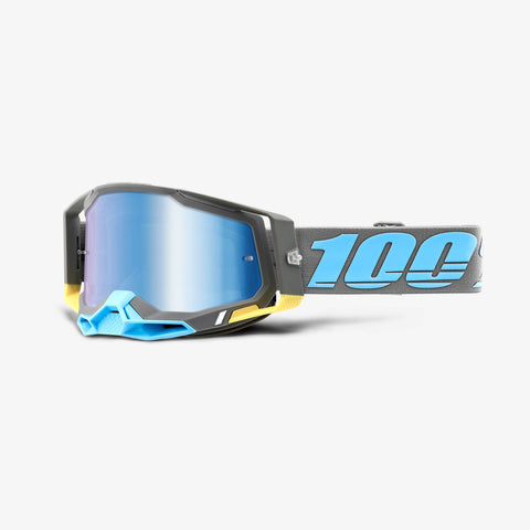 100% Racecraft 2 Goggles - Trinidad with Blue Mirror Lens