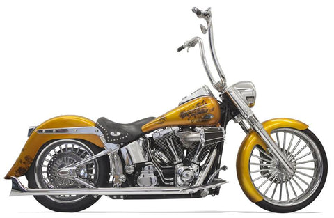Bassani Fishtail True Dual Exhaust System for 2007-17 Harley Softail models - Chrome - 1S26E-30