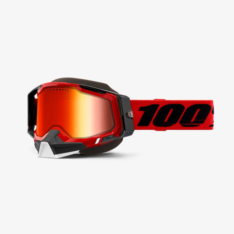100% Racecraft 2 Snowmobile Goggles - Red with Red Mirror Vented Dual Pane Lens