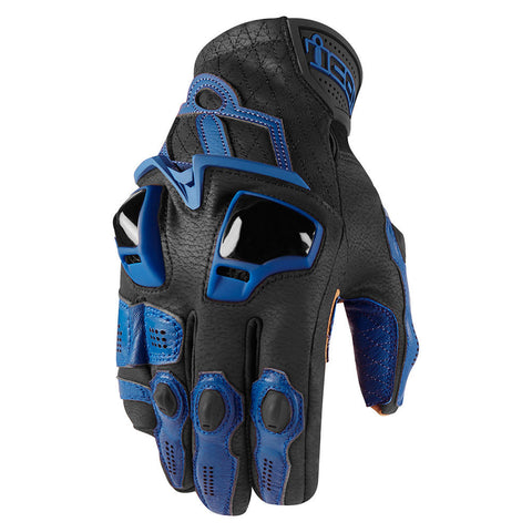 ICON Hypersport Short-Cuff Riding Gloves for Men - Blue - Small