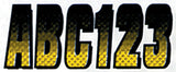 Hardline 300 Series Alphanumeric Vehicle ID Kit - Yellow/Carbon-Fiber - YEBKG300