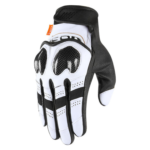 ICON Contra2 Riding Gloves for Men - White - Small