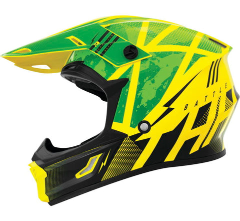 THH T710X Battle Youth Helmet - Green/Black - Medium