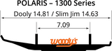 Woodys Dooly Carbide Runners for 2013-19 Polaris Models  - 6 In Carbide - DP6-1300