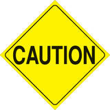 Voss Signs Plastic Reflective Sign - Yellow Caution - 12 Inch