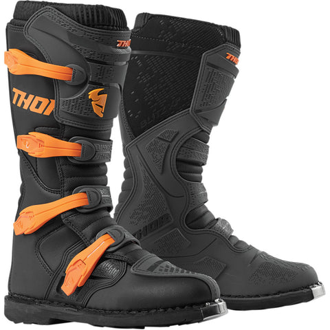 THOR Blitz XP Riding Boots for Men - Charcoal/Orange - Size 12