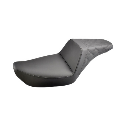 Saddlemen Step-Up 2-Up Seat for 1996-03 Harley Dyna models - Black/Lattice Stitched - 896-04-173