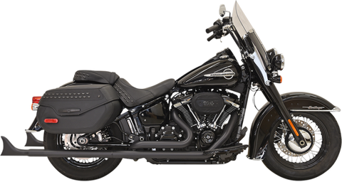 Bassani Fishtail True Dual Exhaust System for 2018-22 Harley Softail Heritage Classic - 33inch/Black - 1S96EB33