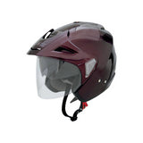 AFX FX-50 Open-Face Helmet with Face Shield - Dark Wine Red - X-Small