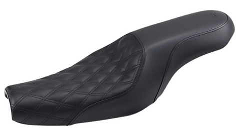 Saddlemen Profiler 2-Up Low Profile Seat for 2004-20 Harley Sportster models - Black/Lattice Stitched - 807-11-149