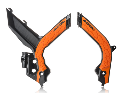 Acerbis X-Grip Frame Guards for KTM models - Black/16 Orange - 2783155229