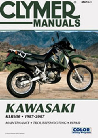 Clymer M474-3 Service & Repair Manual for 1987-07 Kawasaki KLR650